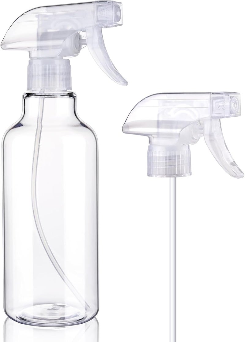 Hethyo Spray Bottles Plastic Spray Bottle for Hair Mist/Stream Heavy Duty Empty Spray Bottles for Cleaning Solutions, Plants, Cooking (16.9oz-Clear+nozzle) - Image 1